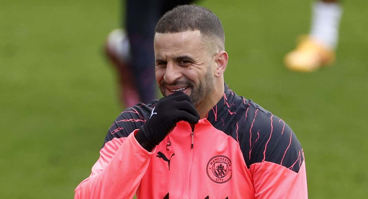 Kyle Walker, en el entrenamiento previo al partido ante el Real Madrid./REUTERS