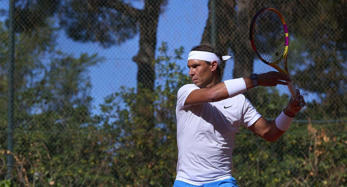 Rafa Nadal, en uno de sus entrenamientos en el Real Club Tenis de Barcelona esta misma semana.