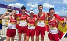 El equipo español masculino se corona campeón del mundo de 20 kilómetros marcha