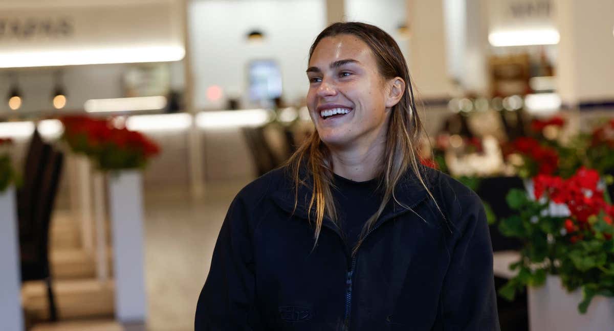 Sabalenka, en la previa del Open de Madrid./EFE