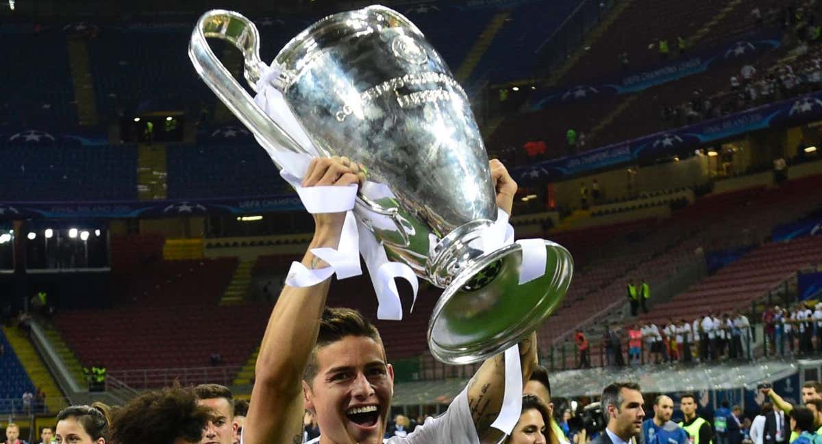 James Rodríguez con la Champions ganada en 2016./AFP