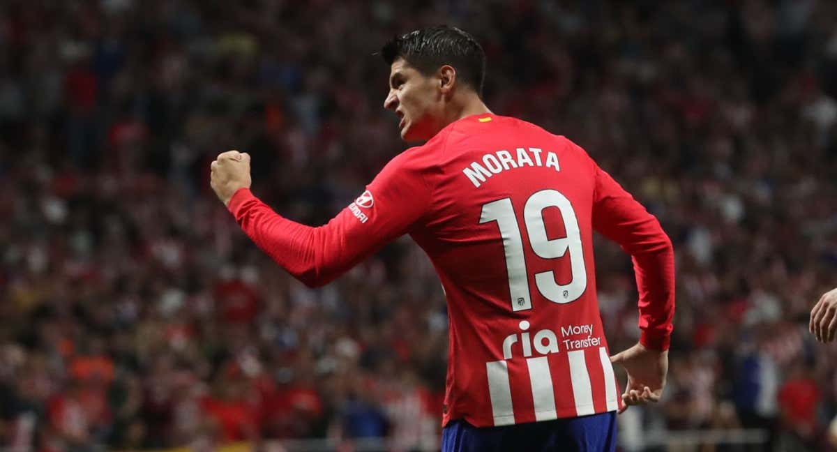 Álvaro Morata celebra un gol con el Atleti./EFE