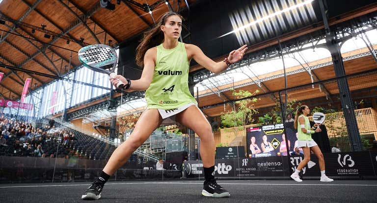 Claudia Fernández durante un partido en Bruselas.