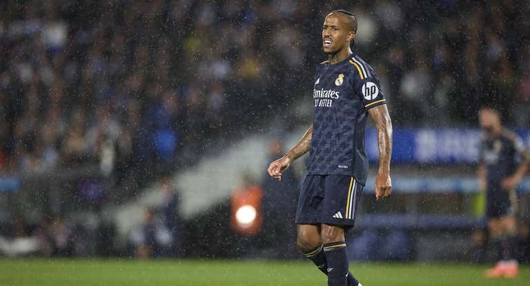 Militao, en un instante del Real Sociedad-Real Madrid.