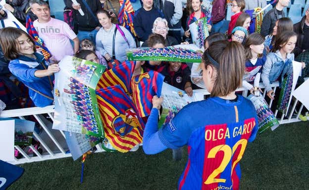Olga en su último partido con el Barça.  FC BARCELONA