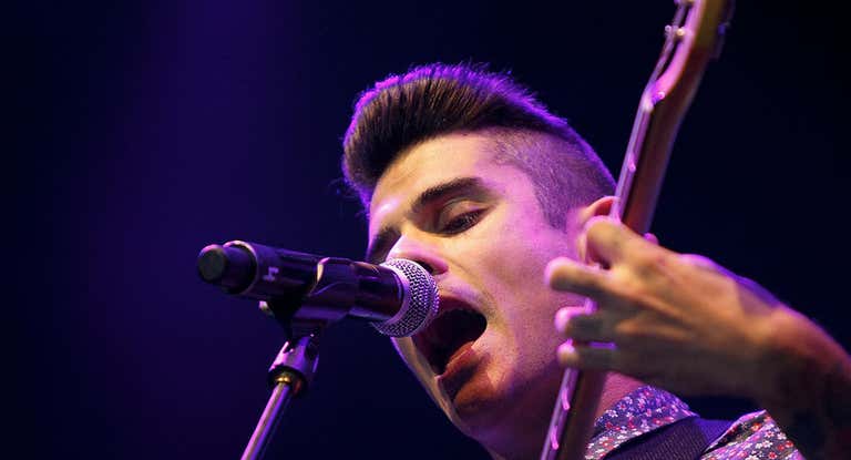 Álvaro Benito, en un concierto con Pignoise en el Primavera Pop de 2013