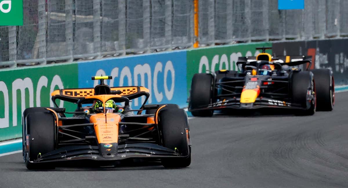 Lando Norris, liderando el Gran Premio de Miami. /REUTERS