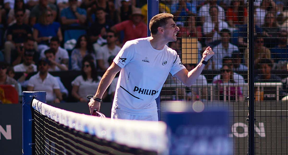 Di Nenno celebra la victoria./PREMIER PADEL