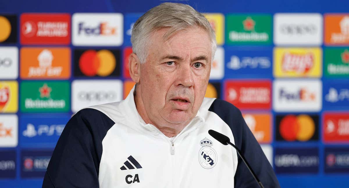 Carlo Ancelotti, en rueda de prensa./Real Madrid