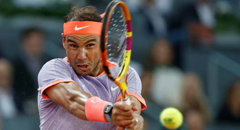 Rafael Nadal durante su participación en el Mutua Madrid Open.