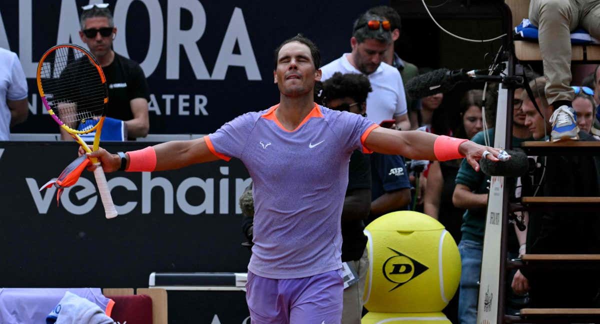 Rafael Nadal celebrando la victoria