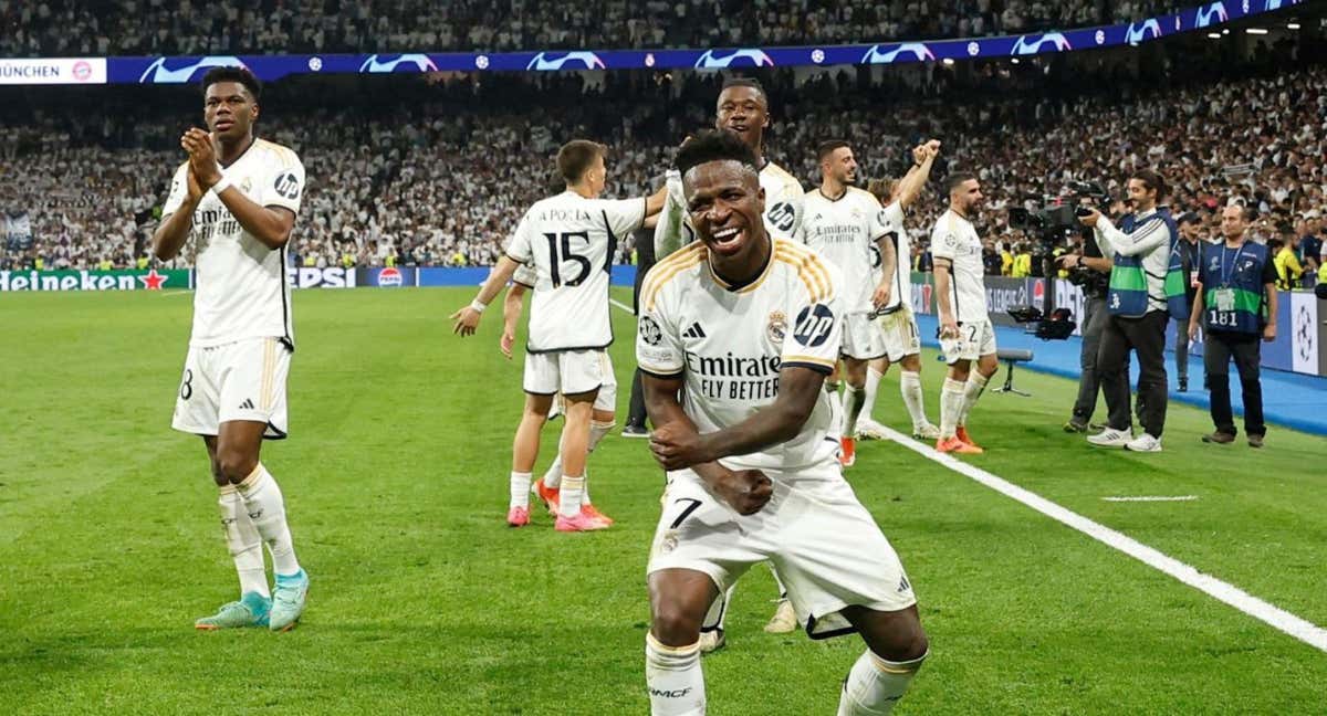 Vinicius, uno de los hombres del patido, celebra el pase a la final. /AFP