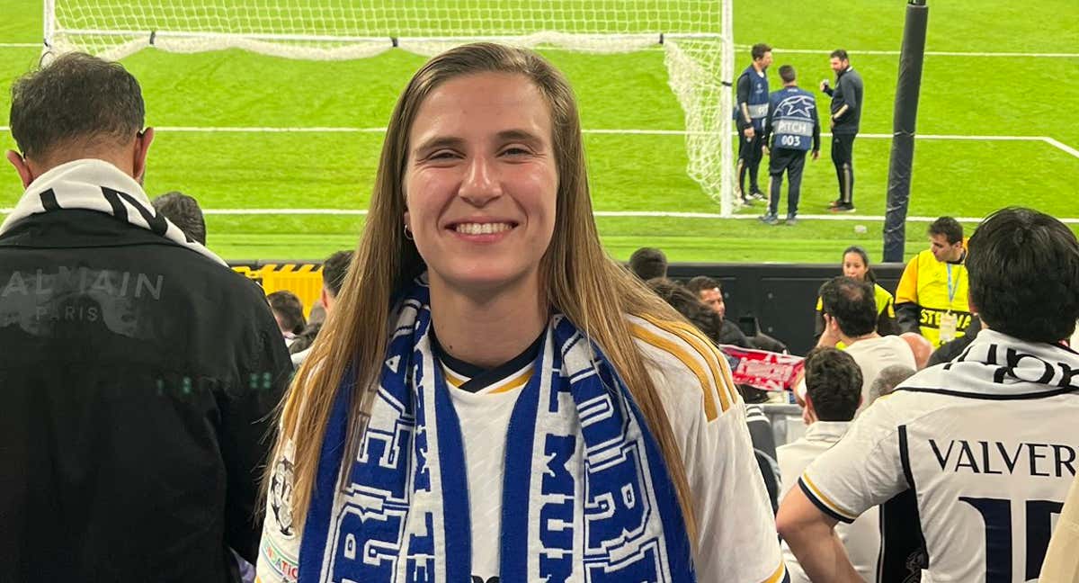 Inma en el Bernabéu.