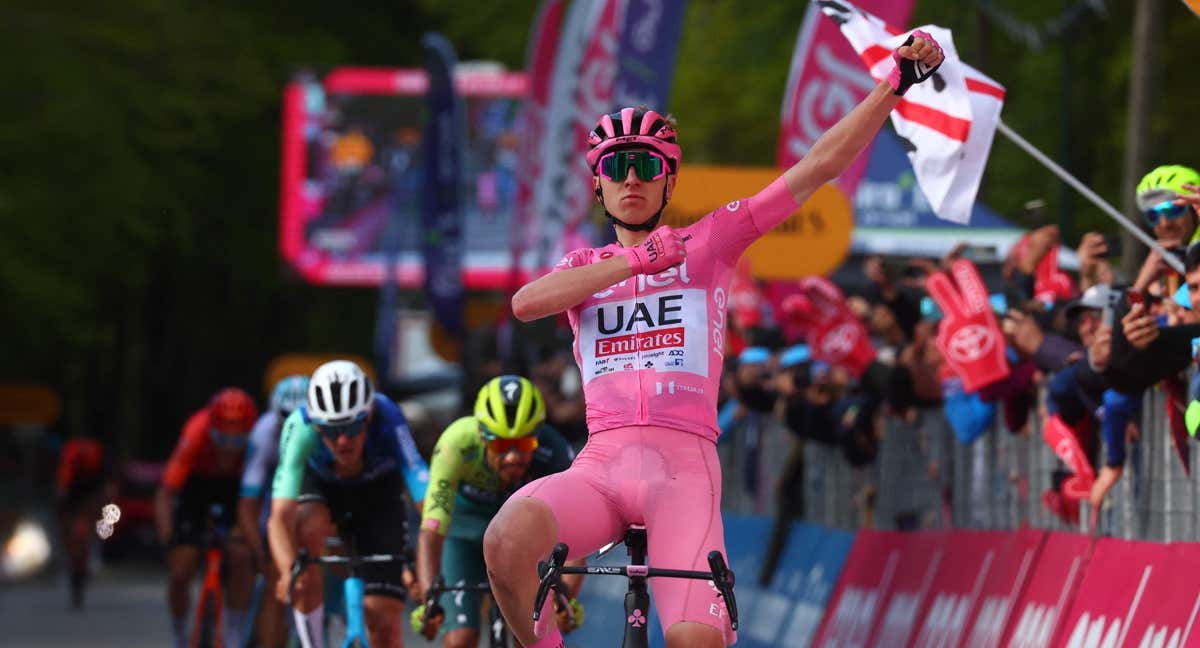 Tadej Pogacar, en la octava etapa del Giro de Italia./AFP