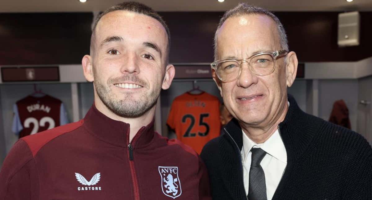 Tom Hanks, en el vestuario del Aston Villa./ASTON VILLA