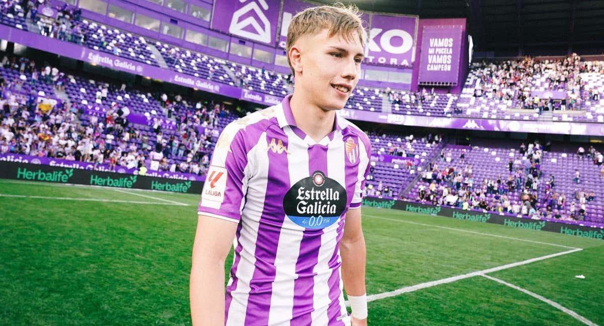 Arnu, tras su debut en el José Zorrilla con el Valladolid./Real Valladolid