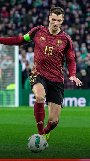 Thomas Meunier, durante un partido con la selección belga esta temporada.  Thomas Meunier