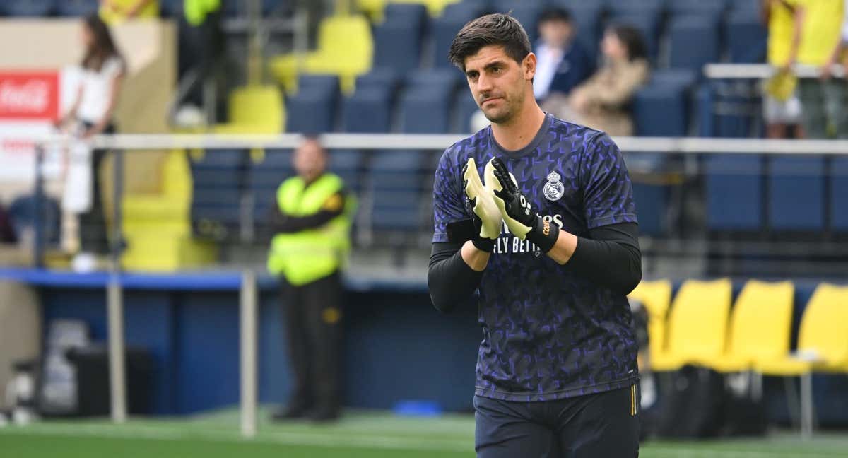 Courtois, en la previa del partido contra el Cadiz. /EFE