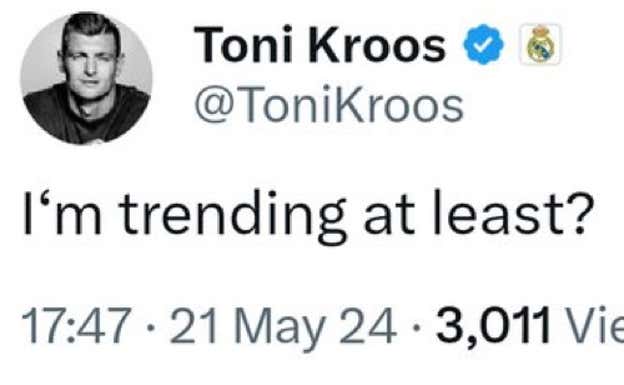 El último tuit del alemán.  @ToniKroos