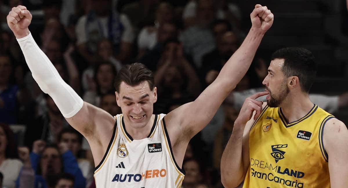 Mario Hezonja celebra una canasta ante el Gran Canaria./EFE