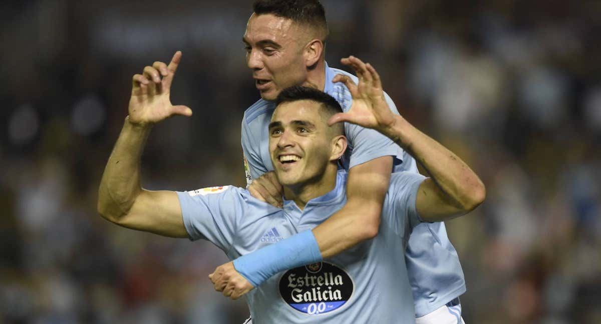 Maxi Gómez celebra un gol durante su etapa en el Celta. /EFE