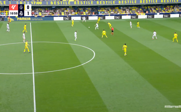 Güler siendo el jugador más adelantado del Real Madrid.  WYSCOUT