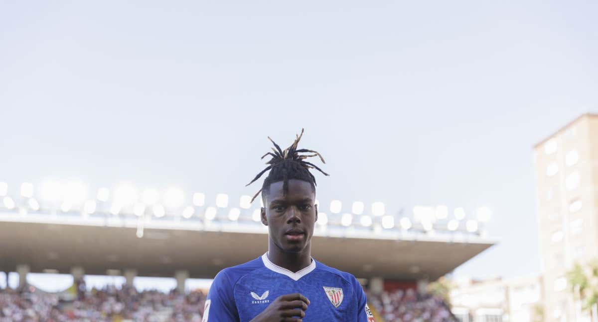 Nico Williams celebra su gol al Rayo./EP