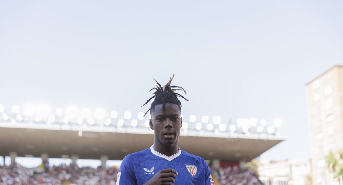 Nico Williams celebra su gol al Rayo.