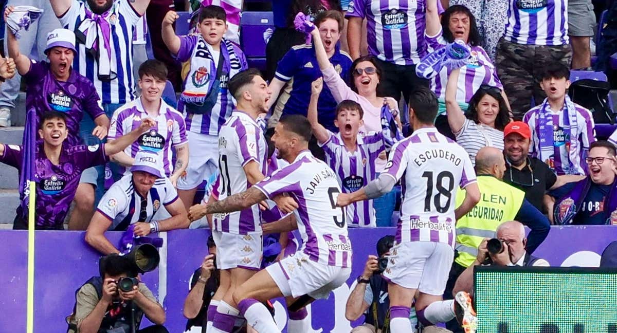 El Valladolid celebra un gol./LALIGA