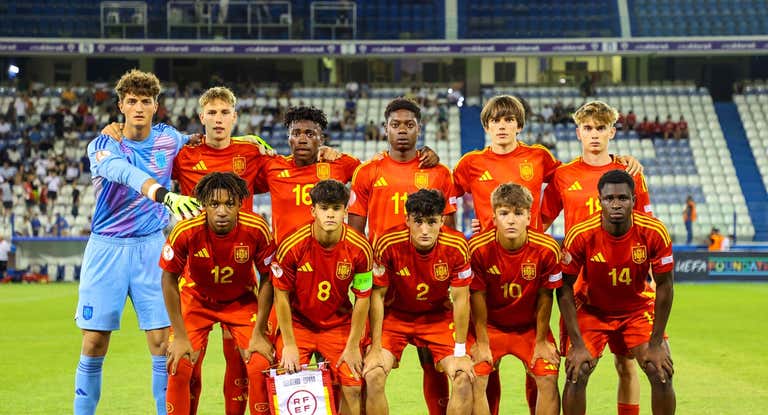 El once titular de la selección de España.