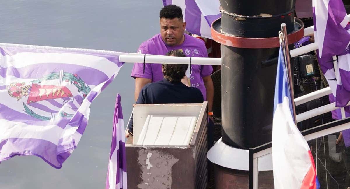Ronaldo, durante la celebración del ascenso del Valladolid.