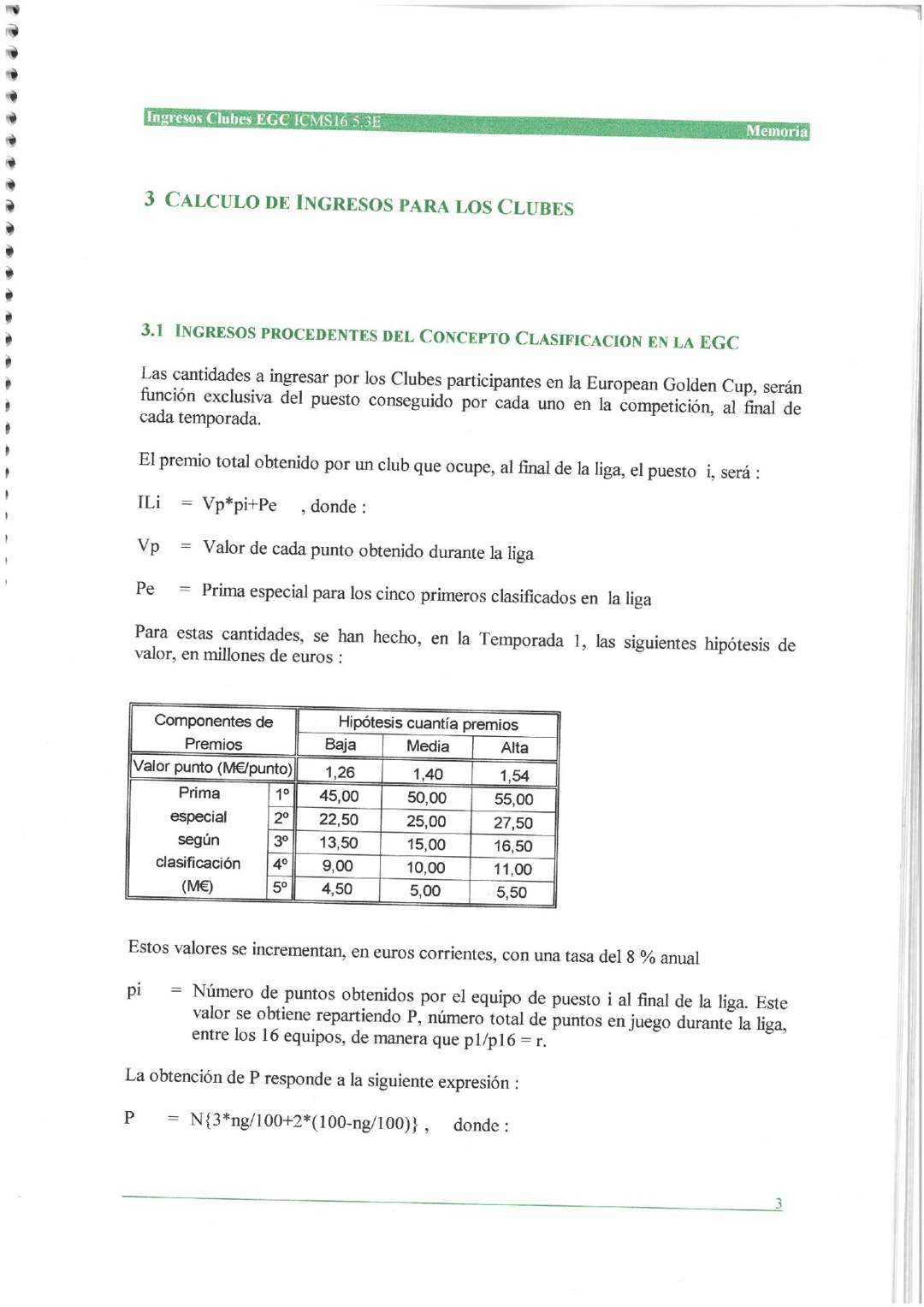 Algo rompedor en la época era el cálculo de ingresos según la clasificación obtenida.