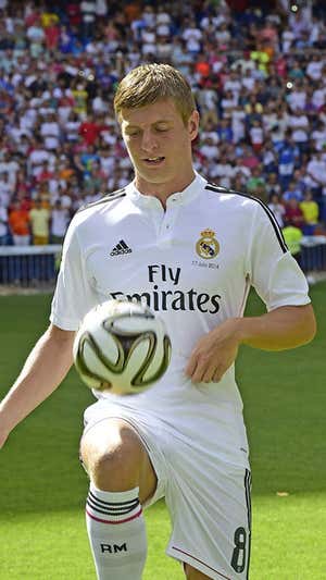 Toni Kroos el día de su presentación con el Real Madrid.
