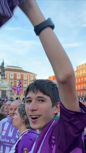 Jorge Pérez celebra el ascenso del Valladolid. JP