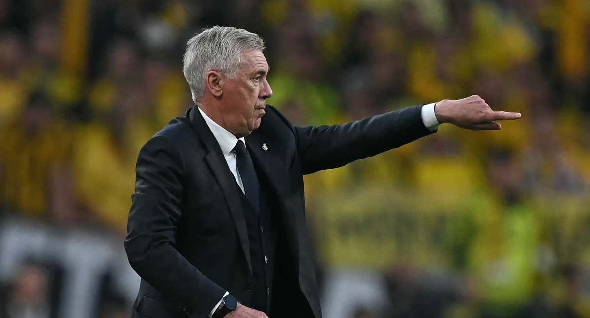 Ancelotti, en la final de la Champions./AFP