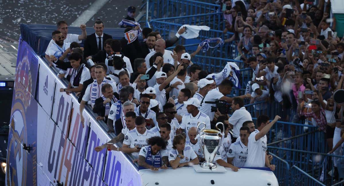 El Real Madrid celebrando la Champions League.