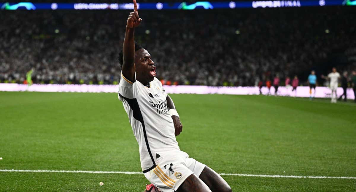 Vinicius celebra su gol al Borussia Dortmund.