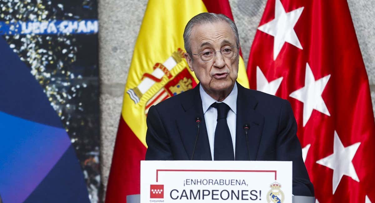 Florentino Pérez, en la sede de la Comunidad. /EFE