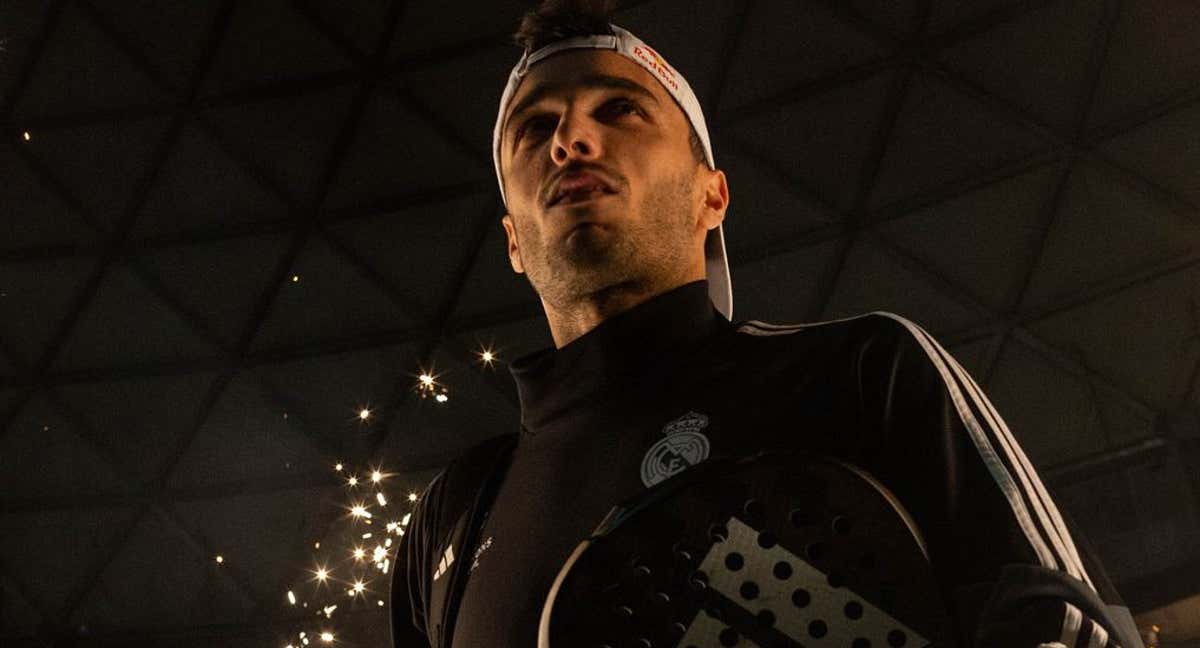 Galán con la sudadera del Real Madrid en Chile.