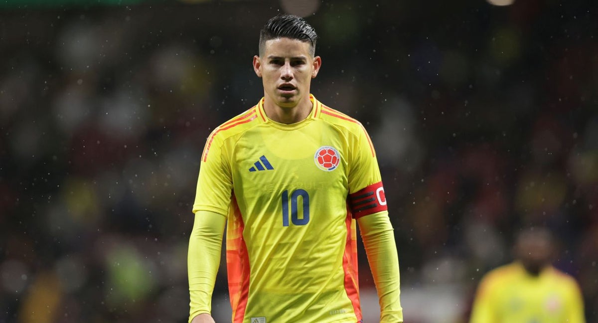 James Rodríguez en un partido con Colombia.