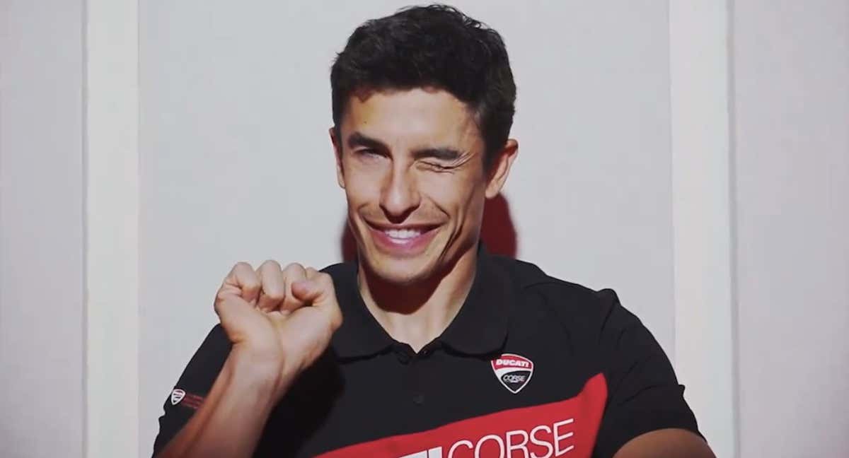 Marc Márquez en el video de su fichaje por Ducati Lenovo.