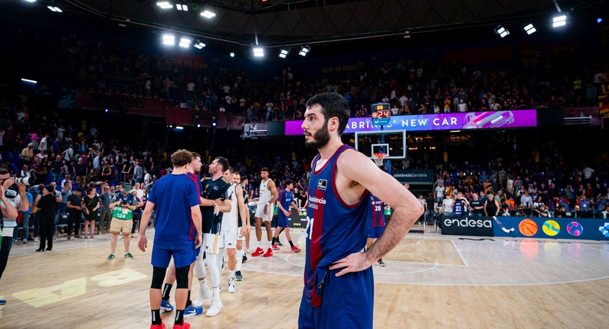 Cara de circunstancia de Álex Abrines tras ser eliminados en playoffs.