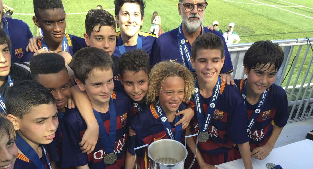 El FC Barcelona celebra la victoria.