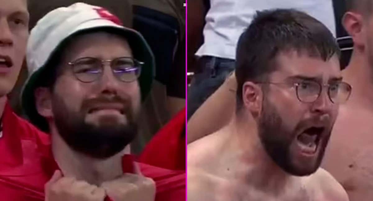La reacción de Luca Loutenbach durante el Suiza-Francia.