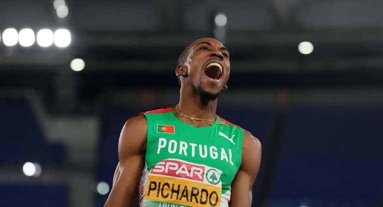 Pedro Pablo Pichardo, durante la final de triple salto que perdió ante Jordan Díaz.