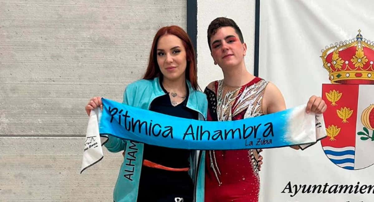 Ángel Simón, en una competición de gimnasia rítmica.