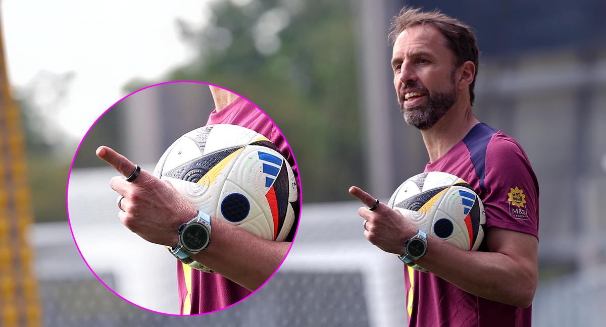 Gareth Southgate utiliza el Oura Ring en los entrenamientos./Getty Images (edición: Relevo)