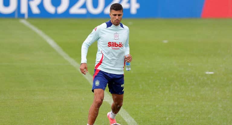 Rodri, en un entrenamiento.