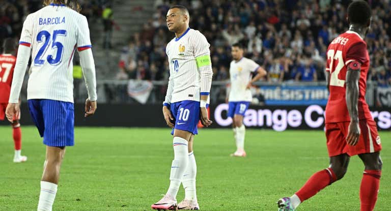 Mbappé, en un partido preparatorio para la Eurocopa 2024.