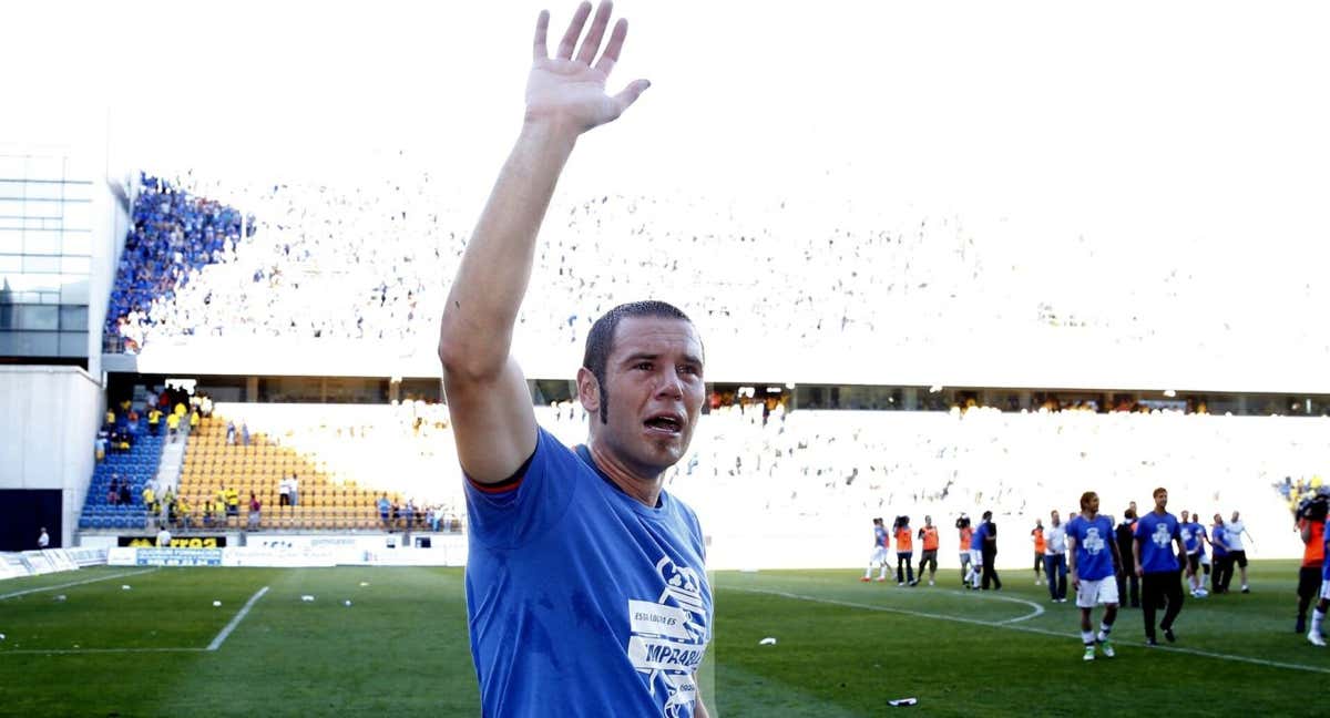 Diego Cervero, tras el ascenso en Cádiz. /REAL OVIEDO